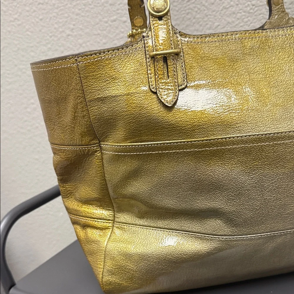 Coach Metallic Gold/Silver Tote Bag- EUC
